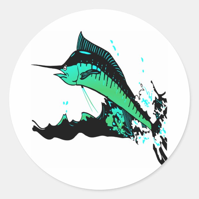 White Marlin Fishing Marlins Classic Round Sticker (Front)