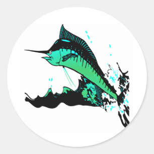 White Marlin Fishing Marlins Classic Round Sticker