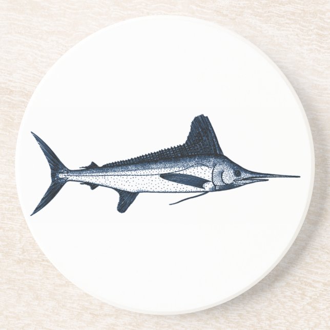 White Marlin Logo Coaster (Front)