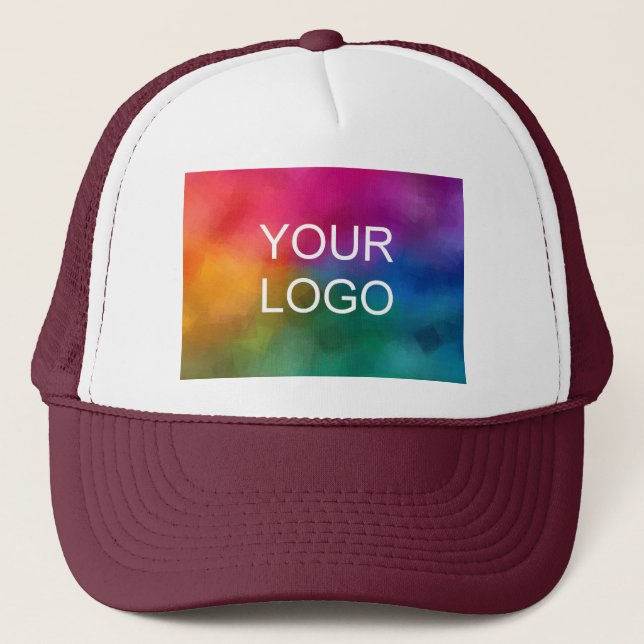 White Maroon Template Create Your Own Elegant Trucker Hat (Front)