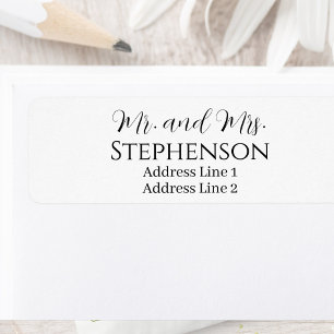 White Married Couple Return Address Labels