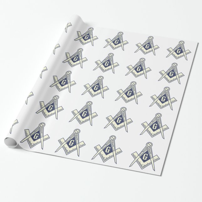 White Masonic Wrapping Paper (Unrolled)