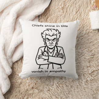 White Medical Cartoon grumpy chief illustration Cushion