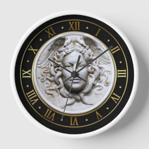 White Medusa Italian Marble-look Wall Clock