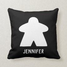 White Meeple Pillow | Custom Text | One/Pattern