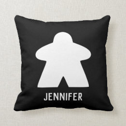 White Meeple Pillow | Custom Text | One/Pattern