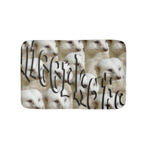 White Meerkat Army, Small Memory Foam Bath Mat. Mat