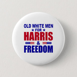 White Men For Harris And Freedom 6 Cm Round Badge