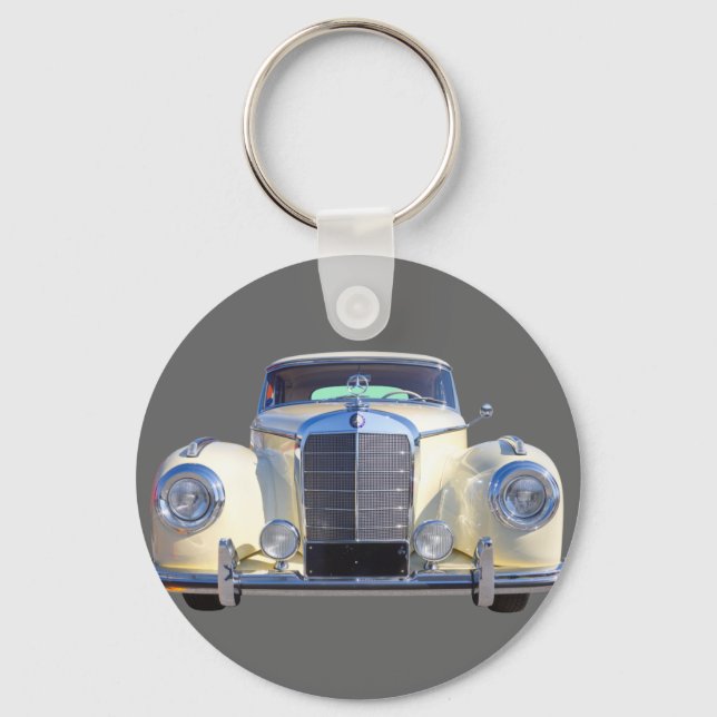 White Mercedes Benz 300 Luxury Car Key Ring (Front)