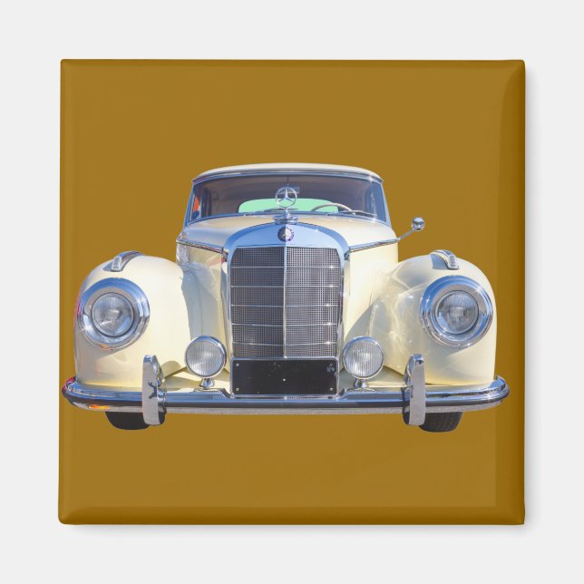 White Mercedes Benz 300 Luxury Car Magnet (Front)