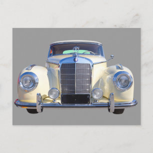 White Mercedes Benz 300 Luxury Car Postcard