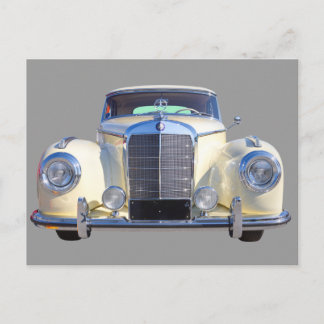 White Mercedes Benz 300 Luxury Car Postcard