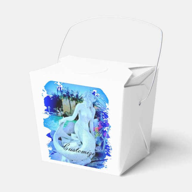 White Mermaid Sitting Thunder_Cove Favour Box (Front Side)