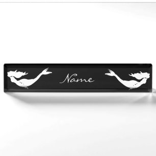 White Mermaids Swimming Thunder_Cove Nameplate