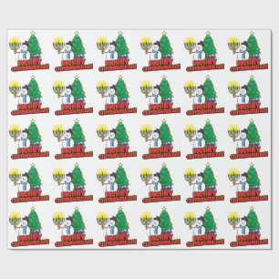 White Merry Chrismukkah Wrapping Paper