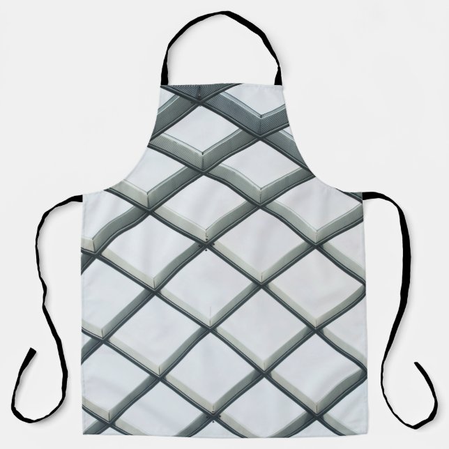 White metal and glass dome ceiling apron (Front)