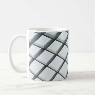 White metal and glass dome ceiling coffee mug