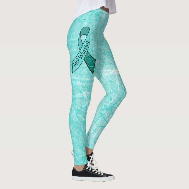 White MG Warrior Awareness Ribbon Leggings (Right)
