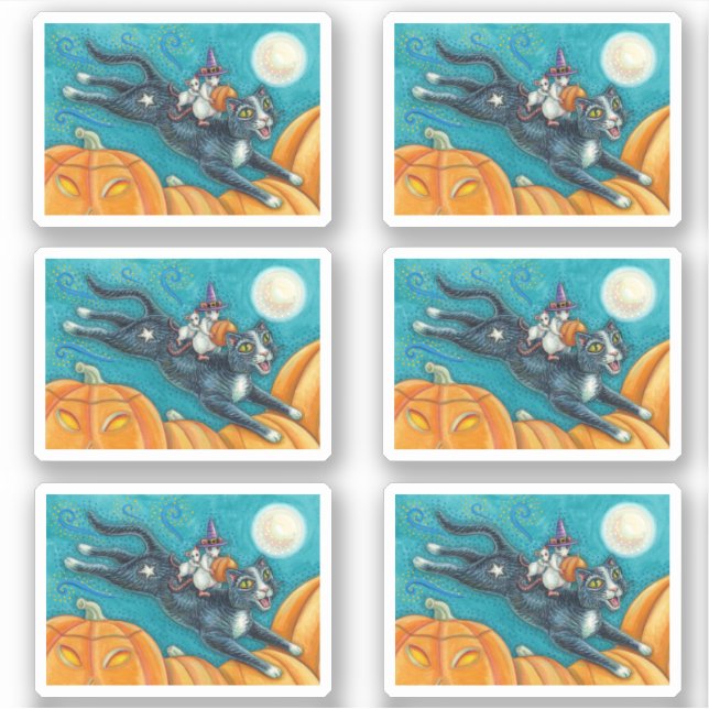 WHITE MICE & BLACK CAT ON HALLOWEEN SCAVENGER HUNT (Front)