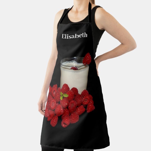 white milk with red raspberries  apron (Insitu)