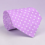 White Mini Polka Dots on Lavender Necktie<br><div class="desc">This charming necktie features a delightful pattern of white mini polka dots elegantly set against a soft lavender background. Perfect for adding a touch of playful sophistication to any outfit, this tie is a versatile accessory suitable for various occasions, from casual business meetings to special events. The high-quality material ensures...</div>