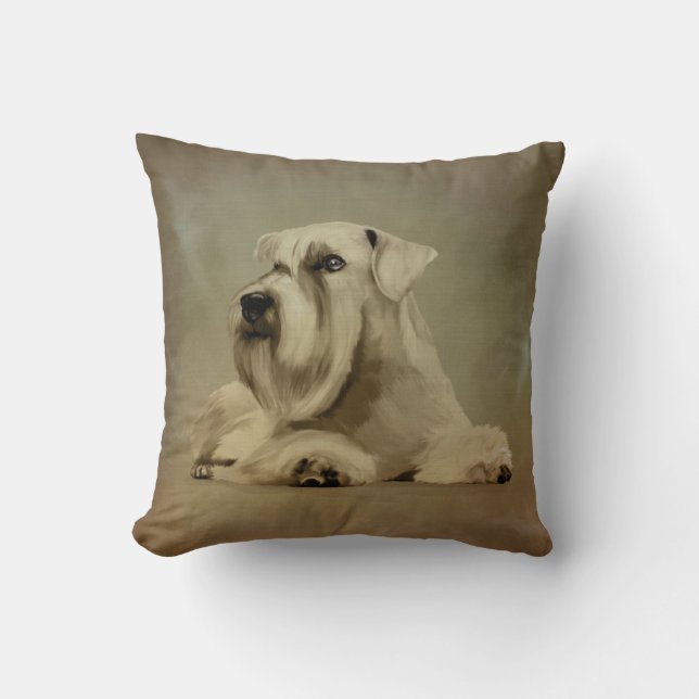 White Miniature Schnauzer Cushion (Front)
