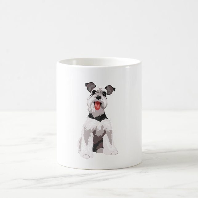 White miniature schnauzer illustration Mug (Center)