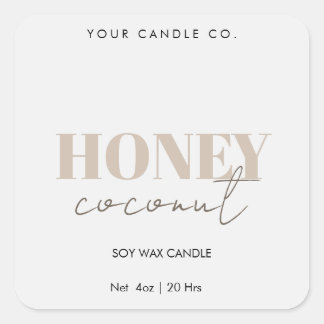 White Minimal Candle Label Custom Logo