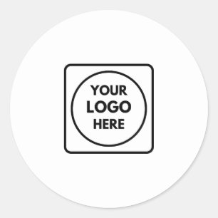 White Minimal Logo Modern Classic Professional Round Sticker