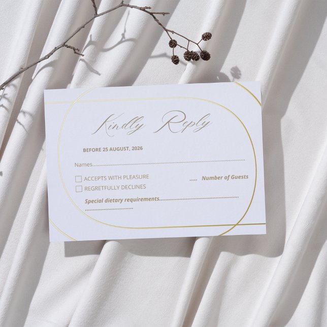 White Minimal Modern Arch Wedding Gold Rsvp (Creator Uploaded)