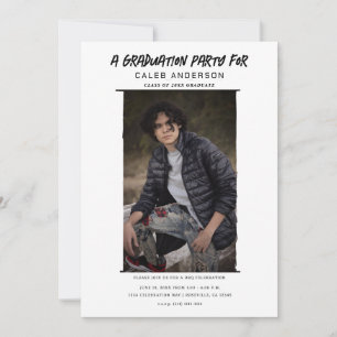 White Minimal Photography Photo Graduation Party Invitation