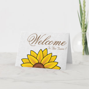 White Minimal Yellow Daisy Welcome Wishing Card