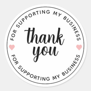 White Minimalist Aesthetic Thank You Circle Sticke Classic Round Sticker