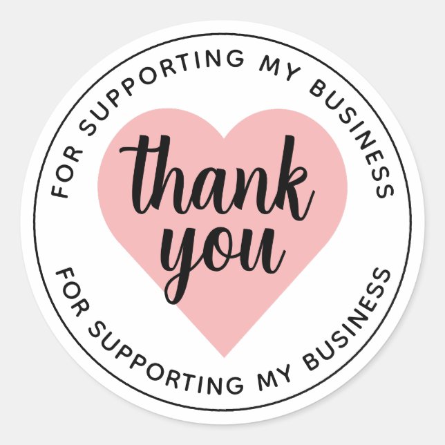 White Minimalist Aesthetic Thank You Circle Sticke Classic Round Sticker (Front)