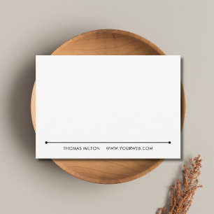 White Minimalist Black Typography Professional Card