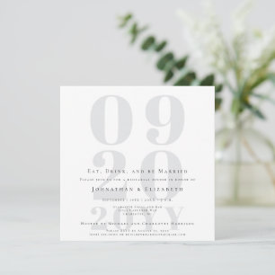 White Minimalist Bold Type Rehearsal Dinner Invitation