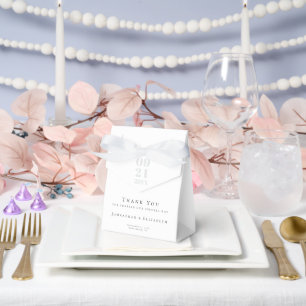 White Minimalist Bold Type Wedding Favour Box