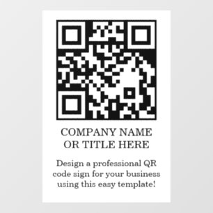 White Minimalist Clean QR Code Window Cling