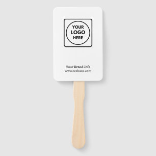 White Minimalist   Custom Clean Simple Logo Design Hand Fan