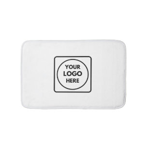 White Minimalist Custom Professional Business Bath Mat