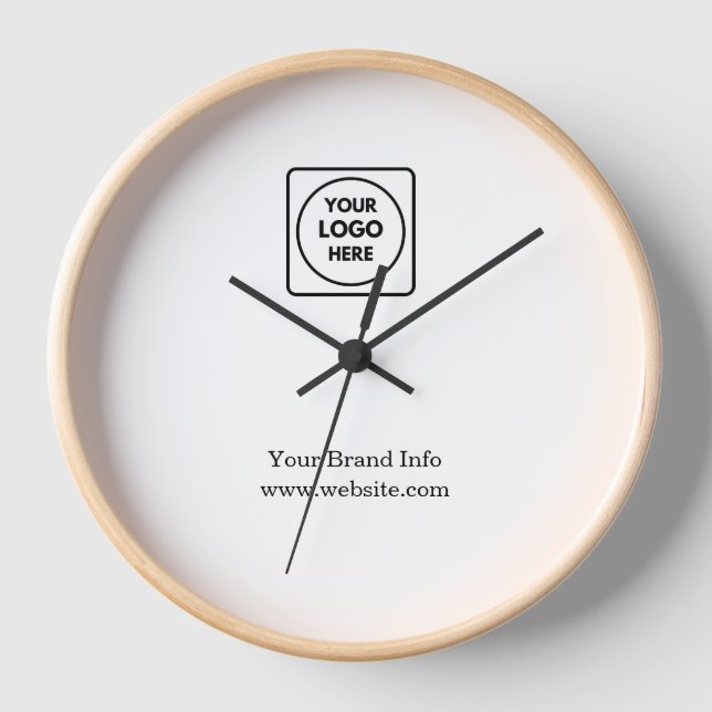 White Minimalist | Custom Professional Business  Clock (Front)