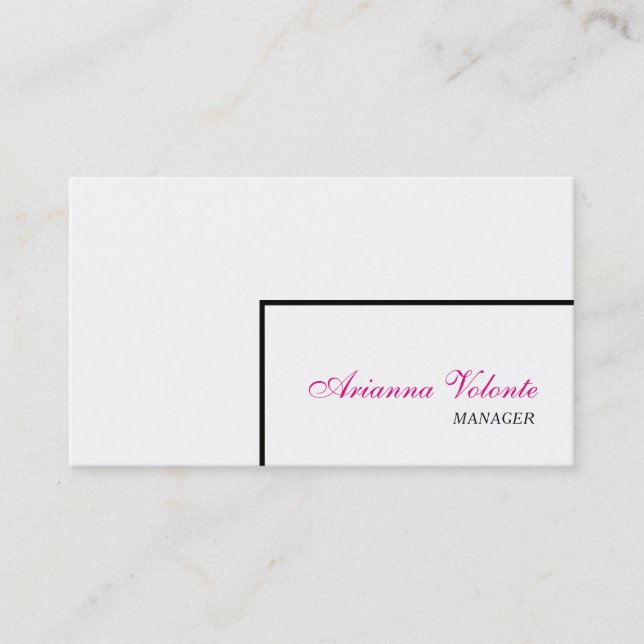 White Minimalist Elegant Plain Modern Feminine Business Card (Front)