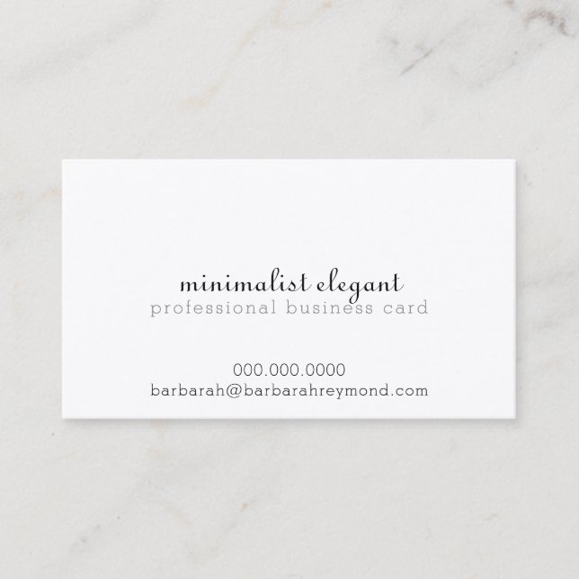 white minimalist elegant professional business card (Front)