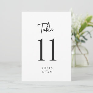 White Minimalist Elegant Wedding Table Numbers