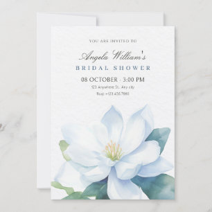 White minimalist flower bloom invitation