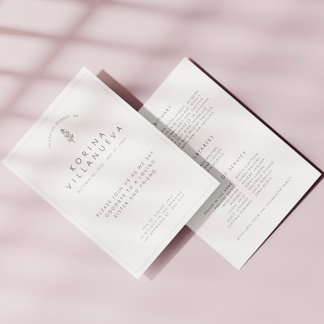 White Minimalist In Loving Memory Funeral Program