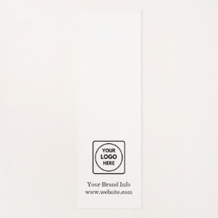 White Minimalist Logo   Custom Simple Business  Yoga Mat