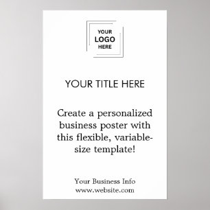 White Minimalist Modern Business Logo Poster