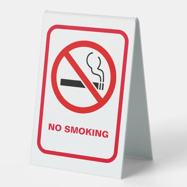 White Minimalist No Smoking Signage  (Front)