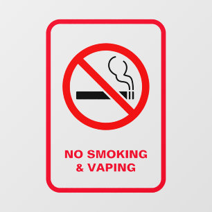 White Minimalist No Smoking & Vaping Signage